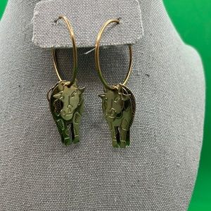 3D cow dangly earrings